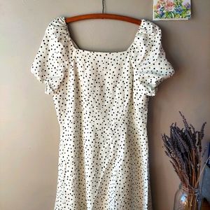 Loft polka dot dress bow detail sz 8